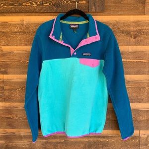 Patagonia Blue and Pink Synchilla Fleece